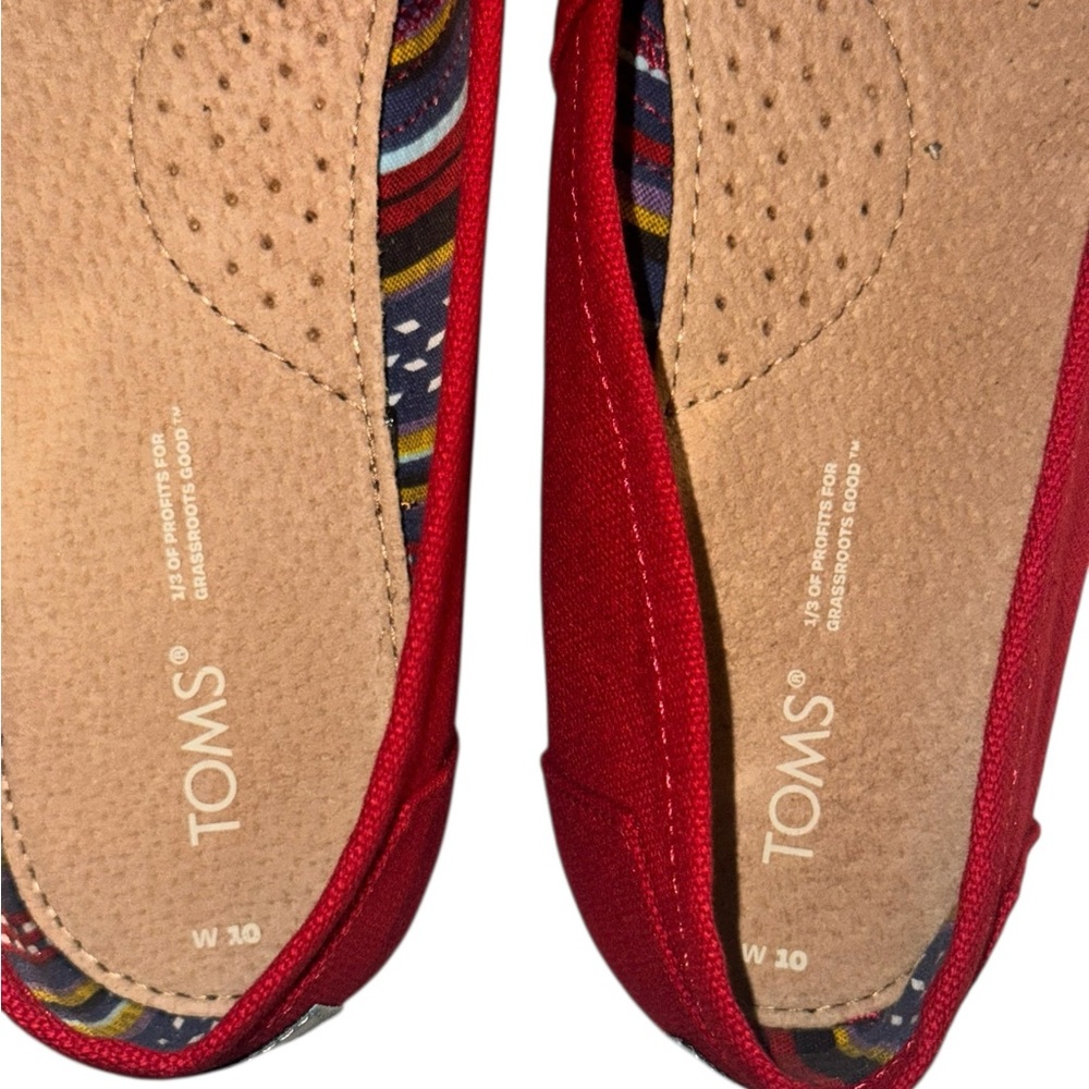 Toms Red Women's Flats - Picture 4 of 10